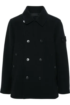 Stone Island Jas met dubbele rij knopen en Compass