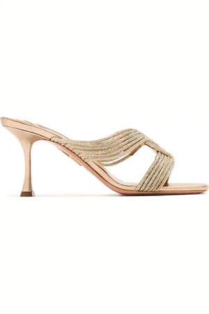 Aquazzura Gatsby 75 mm muiltjes verfraaid met kristallen