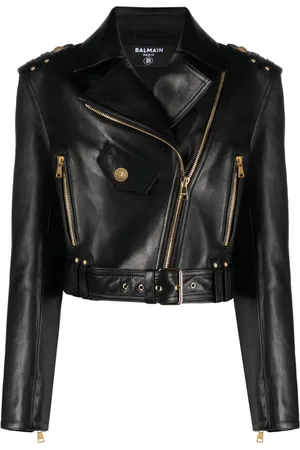Balmain Leren bikerjack met rits