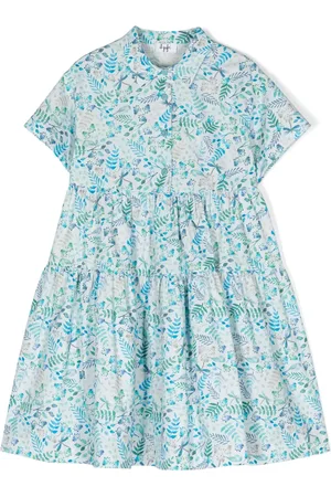 Il gufo Gelaagde blousejurk met bloemenprint
