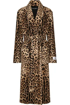 Dolce & Gabbana KIM DOLCE&GABBANA badstof mantel met luipaardprint
