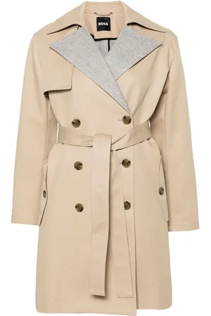 HUGO BOSS Prince of Wales geruite trenchcoat