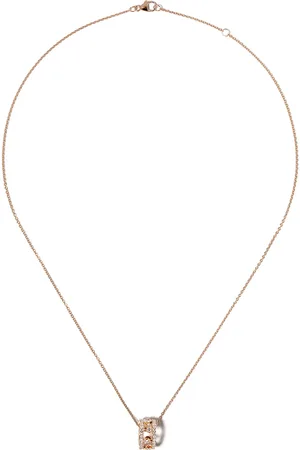 De Beers 18kt roségouden Dewdrop halsketting met diamant hanger