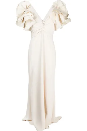 Badgley Mischka Jurk met ruchemouwen