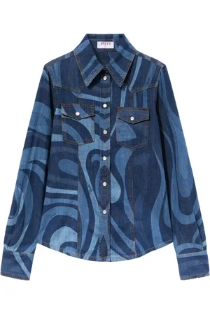 Puccini Denim overhemd met print