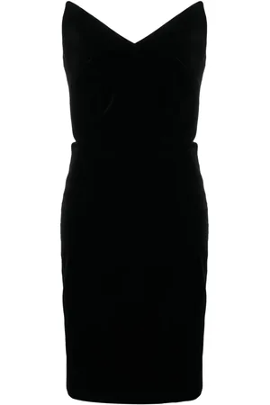 Loewe Bustier velvet strapless dress