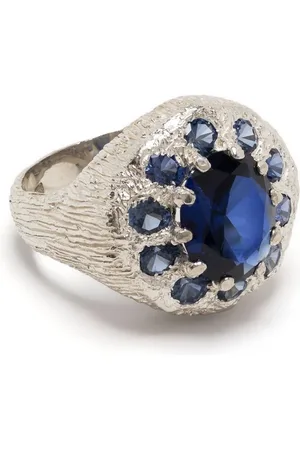 Bleue Burnham Zegelring met saffier