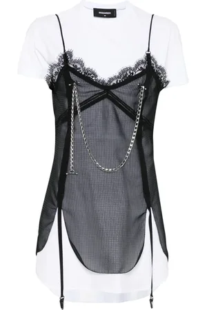 Dsquared2 Jurk met schort met gaten details