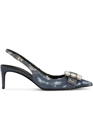 Dolce & Gabbana 60mm slingback pumps met denim patchwork