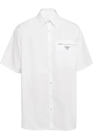 Prada Overhemd met triangel logo en korte mouwen
