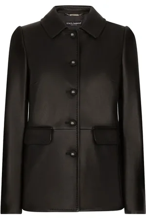 Dolce & Gabbana Leren jack met knoop
