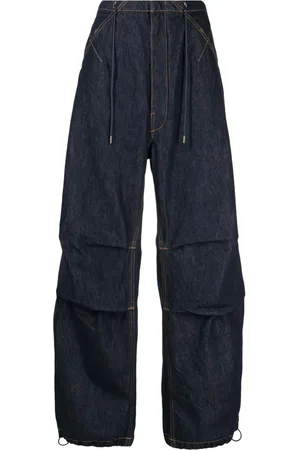 DARKPARK Katoenen jeans met wijde pijpen en contrasterend stiksel