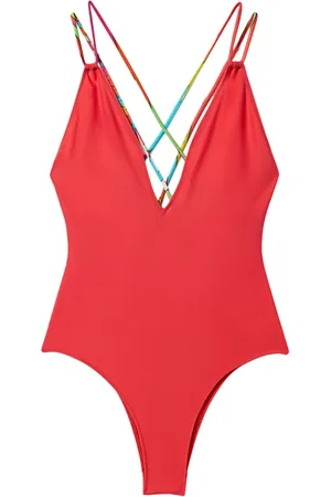 Puccini Badpak met open rug en bandje met print
