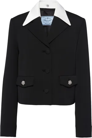 Prada Wollen blazer met contrasterende afwerking