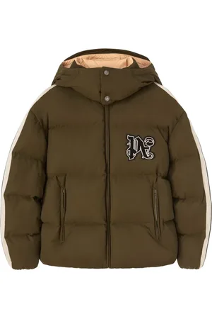 Palm Angels Donsjack met monogram en capuchon