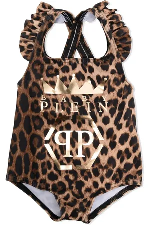 Philipp Plein Badpak met luipaardprint en logo