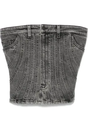 MUGLER Denim bustier
