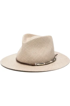 Brunello Cucinelli Fedora verfraaid met kralen