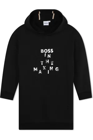 HUGO BOSS Jurk van katoenblend met logoprint