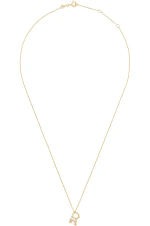 Aliita 9kt geelgouden Letra R halsketting met amethist