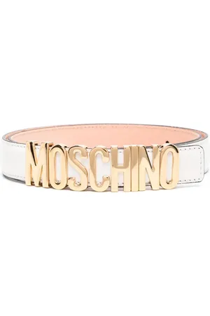 Moschino Leren riem met logo