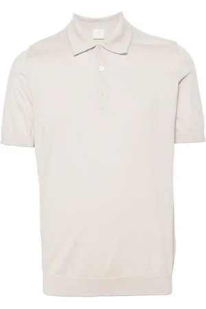 ELEVENTY Fijngeribbeld poloshirt