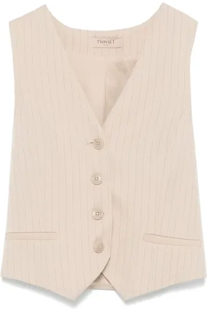 Twin-Set Lurex gilet met krijtstreep