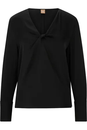 HUGO BOSS Zijden blouse met gedraaid detail