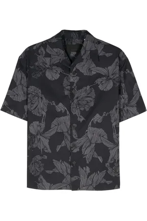 Neil Barrett Bowlingshirt met bloemenprint