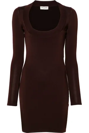 Saint Laurent Jurk met vierkante hals