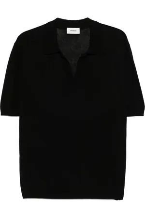 A PAPER KID Fijngebreid poloshirt