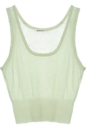 Auralee Doorzichtige gebreide tanktop