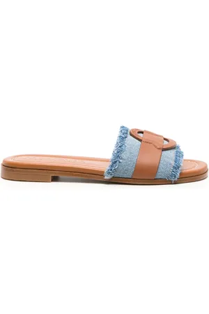 Moncler Bell denim slippers