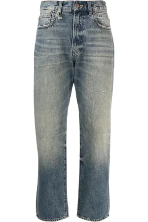 R13 Cropped jeans met wijde pijpen