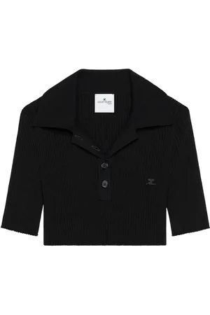 Courrèges Gebreide cropped polotop