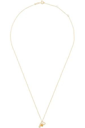 Aliita 9kt geelgouden Letra F halsketting met citrien