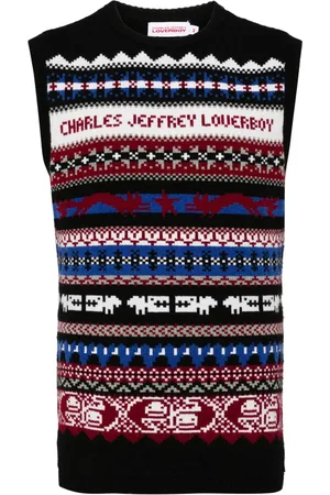 Charles Jeffrey Loverboy Fair Isle gebreide top met intarsia