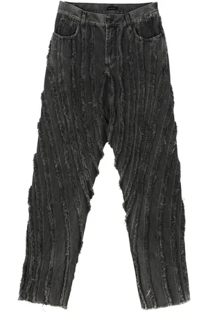 MUGLER Jeans met vlakken en franje