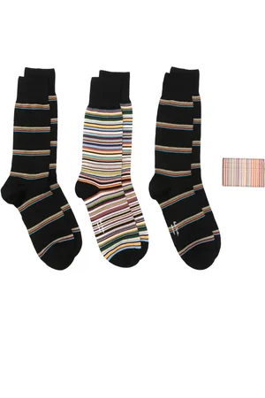 Paul Smith Vier paar sokken en pasjeshouder met streep