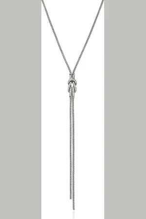 John Hardy Sterling zilveren Love Knot Y halsketting met diamant