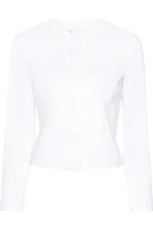 THEORY Cropped jack met peplum afwerking