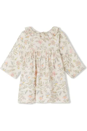 BONPOINT Jurk met bloemenprint van zijdeblend