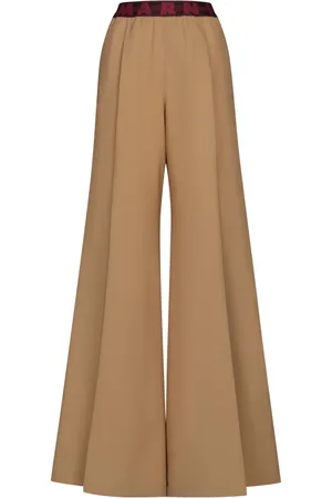 Marni Wollen flared broek met logoband