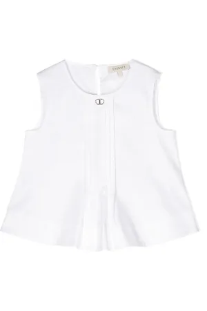 Twin-Set Gesmockte top met logoplakkaat