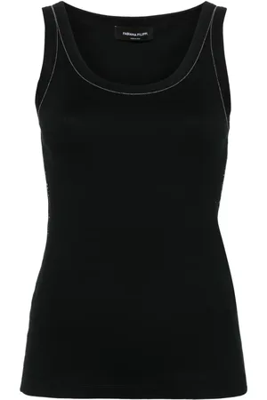 Fabiana Filippi Geribbelde tanktop met ketting afwerking