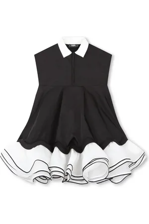 Karl Lagerfeld Tweekleurige jurk met ruches