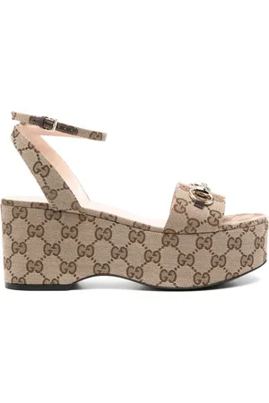 Gucci 75mm Horsebit sandalen met plateauzool