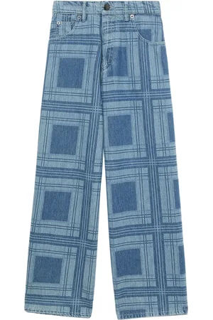 Charles Jeffrey Loverboy Jeans met wijde pijpen en tartan ruit