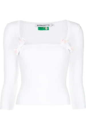Bernadette Ribgebreide top