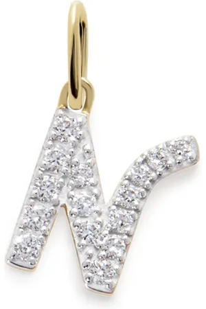 Monica Vinader 14kt geelgouden halsketting met N bedel